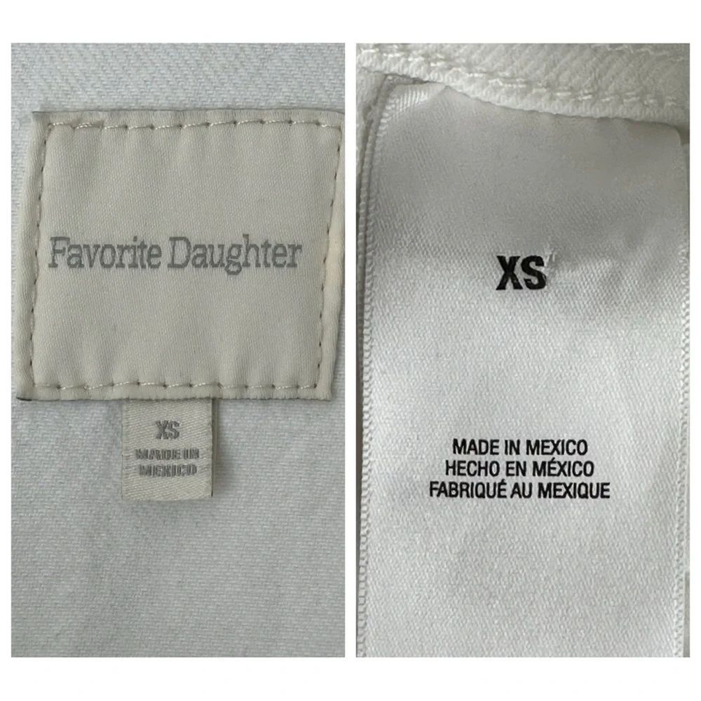 Anthropologie Favorite Daughter White Otto Boyfriend Jacket Rigid Denim size XS - Picture 11 of 16